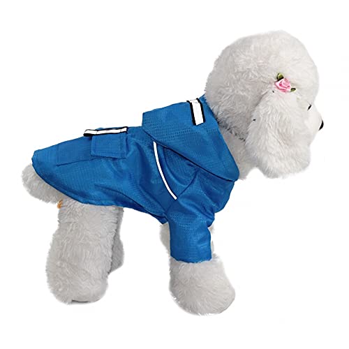 MiOYOOW Hunde-Regenmantel, Regenjacke, Poncho-Kapuzenpullover, Haustiere, wasserdichte Kleidung mit reflektierendem Riemen für kleine, mittelgroße Hunde von MiOYOOW