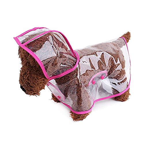 MiOYOOW Hunde-Regenmantel, Welpen, Haustier-Regenmantel, transparent, Welpen, Regenkleidung, mit Kapuze für kleine und mittelgroße Hunde von MiOYOOW