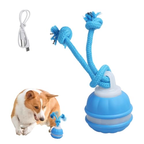 MiOYOOW Interaktives Hundespielzeug, Elektrischer Hunde Rollball mit Quietschgeräusch, 3 Modi, Automatisch Bewegliches Haustierspielzeug für Welpen und Kleine Hunde von MiOYOOW