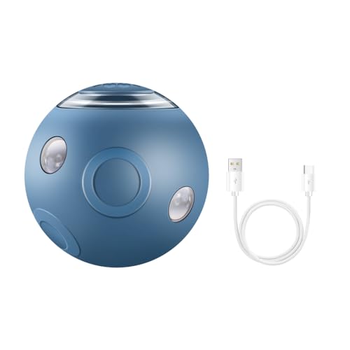 MiOYOOW Interaktives Katzenspielzeug, 360° Selbstdrehender Haustierball, Wiederaufladbarer Katzenball mit Buntem LED Licht und 2 Modi für Katzen, Hunde, Kätzchen, Welpen von MiOYOOW