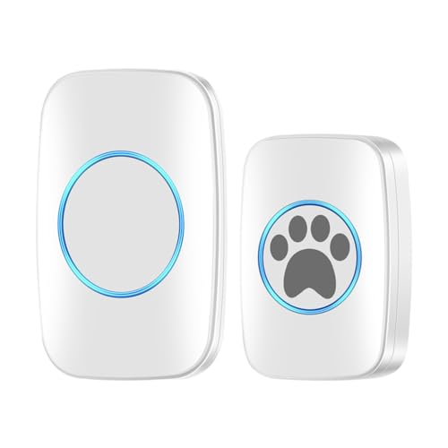 MiOYOOW Kabellose Hunde Türklingel, Hundeklingel Buzzer, Intelligente LED Blitz Türklingel für Hunde Töpfchentraining, wasserdichte, Hunde Touch Klingel mit 5 Lautstärkestufen für Hunde Aller Größen von MiOYOOW