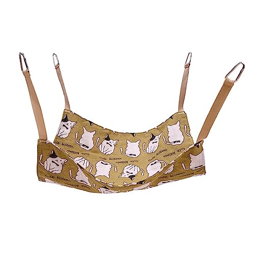 MiOYOOW Katzen Hängematte, Atmungsaktives Kleines Haustierbett Sommer-Hamster Hängebett mit 4 Haken, Pet Hammock Bed Haustier Bequemes Käfig Hängendes Bett für Katzen Kaninchen Hamster Chinchillas von MiOYOOW