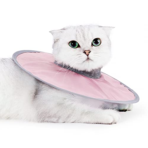 Konisch Halskrause Katze,Verstellbares Elisabethanisches Halsband Katzen Wiederherstellung Halsband für Nach Operationen Katzen Wundheilung von MiOYOOW