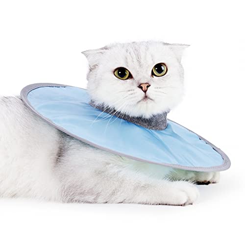 Konisch Halskrause Katze,Verstellbares Elisabethanisches Halsband Katzen Wiederherstellung Halsband für Nach Operationen Katzen Wundheilung von MiOYOOW