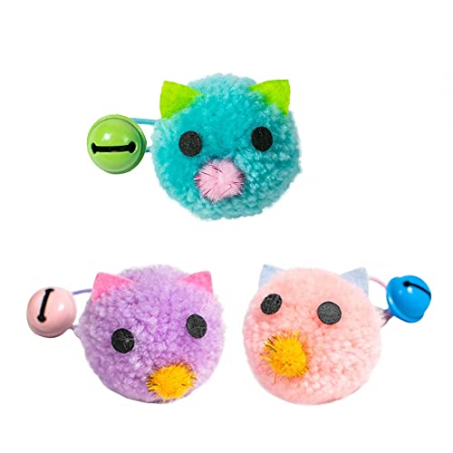 MiOYOOW Katzenspielzeug Ball Plüsch, 3 Stück Katzenspielzeug Bälle mit Glocken, Interaktives Kätzchenkugelspielzeug für Indoor MiOYOOW Katzenspielzeug Ball Plüsch, 3 Stück Katzenspielzeug Bälle mit Glocken, Interaktives Kätzchenkugelspielzeug für Indoor von MiOYOOW