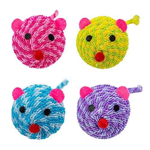 MiOYOOW Katzenspielzeug Maus, 4 Stück Katzenspielzeug Ball, Interaktives Kätzchenkugelspielzeug Anti-Biss Anti-Griff Kätzchen Teaser Spielzeug für Indoor MiOYOOW Katzenspielzeug Maus, 4 Stück Katzenspielzeug Ball, Interaktives Kätzchenkugelspielzeug Anti-Biss Anti-Griff Kätzchen Teaser Spielzeug für Indoor von MiOYOOW