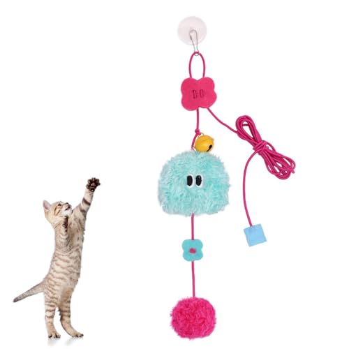 MiOYOOW Katzenspielzeug Türrahmen Hängendes, Katzenspielzeug Selbstbeschäftigung Tür, Verstellbares Katzen Fangspielzeug aus Elastischem Seil mit Klingender Glocke, Klebehakenbefestigung für Katzen MiOYOOW Katzenspielzeug Türrahmen Hängendes, Katzenspielzeug Selbstbeschäftigung Tür, Verstellbares Katzen Fangspielzeug aus Elastischem Seil mit Klingender Glocke, Klebehakenbefestigung für Katzen von MiOYOOW