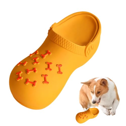 MiOYOOW Kauspielzeug für Hunde, 1/2 Stück Quietschen Hundespielzeug in Hausschuhe-Form, Latex Welpenspielzeug, Interaktives Haustierspielzeug für Zahnreinigend, Kauer, Spiel von MiOYOOW