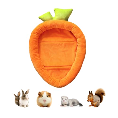 MiOYOOW Meerschweinchenbett, Kaninchenbetten in Karottenform, Maschinenwaschbar Warmes Kissen für Kleintiere mit Anti-Rutsch Gummi für Hamster, Frettchen, Igel, Chinchillas von MiOYOOW