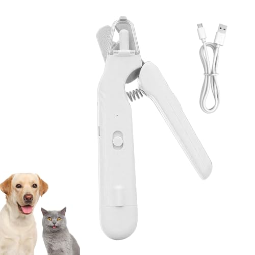MiOYOOW Nagelschleifer für Haustiere, Wiederaufladbarer 2-in-1 Katzennagelschneider, Elektrischer Krallenschere mit LED-Doppellicht für die Krallenpflege von MiOYOOW