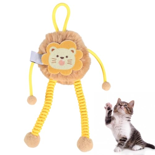 MiOYOOW Plüschspielzeug für Katzen, Niedliches Langbeiniges Teaser mit Glöckchen zum Aufhängen, Interaktiver Katzenspielzeugball für Katzenkätzchen zum Jagen und Trainieren von MiOYOOW