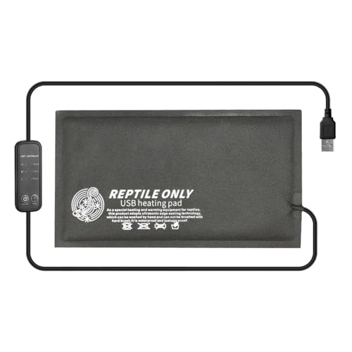 MiOYOOW Reptil Heizmatten, USB 5V Terrarium Reptile Wärmekissen mit Temperaturregelung und Zeitsteuerung,Wasserdichter Reptile Heizkissen Haustier Wärmematte für Schlangen Eidechsen Frösche Amphibien MiOYOOW Reptil Heizmatten, USB 5V Terrarium Reptile Wärmekissen mit Temperaturregelung und Zeitsteuerung,Wasserdichter Reptile Heizkissen Haustier Wärmematte für Schlangen Eidechsen Frösche Amphibien von MiOYOOW