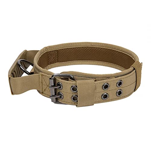 MiOYOOW Taktisches Hundehalsband, Nylon, verstellbares K9-Halsband mit Kontrollgriff und schwerer Metallschnalle für mittelgroße und große Hunde von MiOYOOW