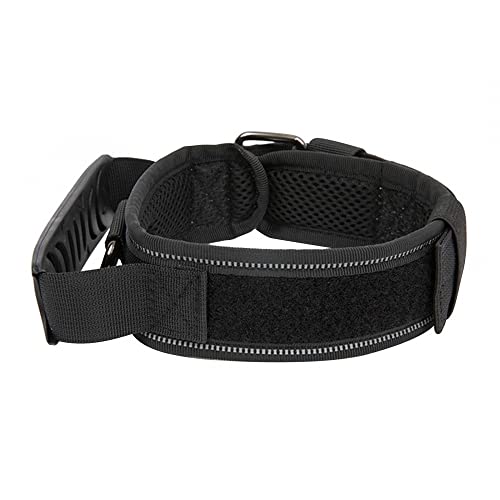 MiOYOOW Taktisches Hundehalsband, Nylon, verstellbares K9-Halsband mit Kontrollgriff und schwerer Metallschnalle für mittelgroße und große Hunde von MiOYOOW