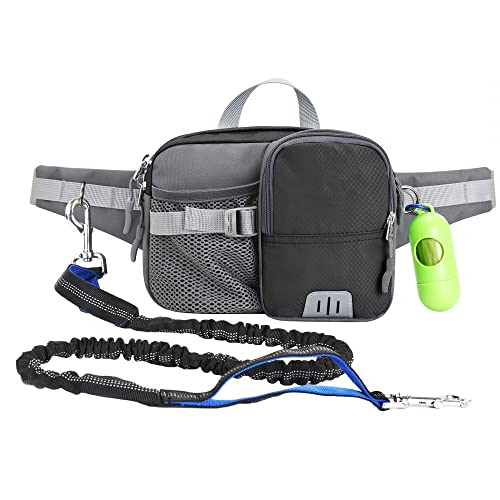 Multifunktional Gürteltasche Joggingleine Hunde Set, Gürteltasche mit Elastischer Hundeleine für Mittlere Große Hunde Verstellbarer Hüfttasche mit Nacht Reflektierender für Joggen Wandern Multifunktional Gürteltasche Joggingleine Hunde Set, Gürteltasche mit Elastischer Hundeleine für Mittlere Große Hunde Verstellbarer Hüfttasche mit Nacht Reflektierender für Joggen Wandern von MiOYOOW