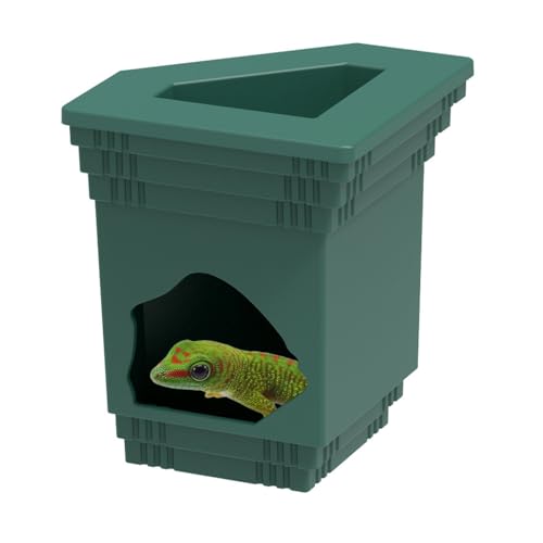 Reptilienhöhle Verstecke, Gecko Amphibien Höhle mit Abnehmbarer Futterschale Oben, Hängender Terrarium Unterschlupf für Eidechsen Bartdrache Frösche Spinnen Schlangen von MiOYOOW