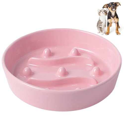 Slow Feeder Hundenapf, Antischlingnapf Hunde aus Keramik, Labyrinth Hundepuzzle Feeder für Katzen Großer Rassen von MiOYOOW