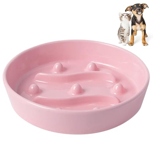 Slow Feeder Hundenapf, Antischlingnapf Hunde aus Keramik, Labyrinth Hundepuzzle Feeder für Katzen Großer Rassen von MiOYOOW