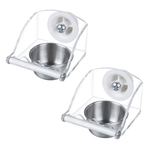 Vogel Futter- und Wassernapf, VogelKäfig Napf Wassernapf zum Aufhängen, Edelstahl Vogelfutternapf mit Klemmhalter für Sittiche, Nymphensittiche, Finken Vogel Futter- und Wassernapf, VogelKäfig Napf Wassernapf zum Aufhängen, Edelstahl Vogelfutternapf mit Klemmhalter für Sittiche, Nymphensittiche, Finken von MiOYOOW