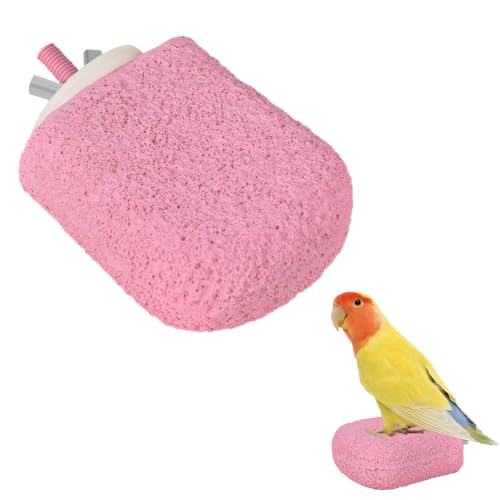 Vogelschnabel Schleifstein, rutschfeste Papageienstange, Vogel Kauspielzeug für Käfigsittiche, Nymphensittiche, Hamster von MiOYOOW