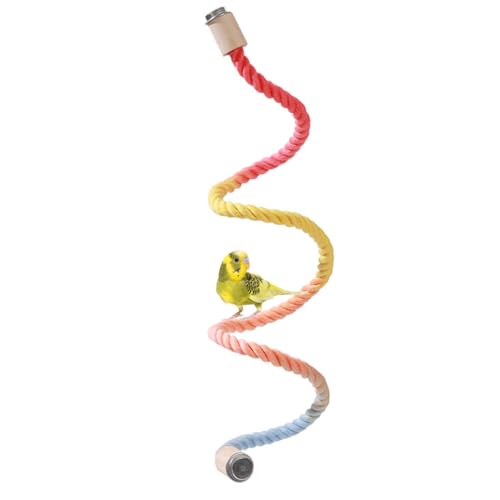 Vogelseil-Sitzstange, Bunt Vogel Tau Sitzstange, Papageienständer, Sitzstangen, Vogelkäfig Stehspielzeug für Nymphensittiche, Sittiche, Liebesvögel, Finken, Papageien von MiOYOOW