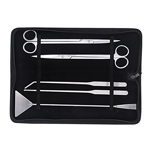 5-teiliges Aquarium Werkzeug Set Edelstahl Fisch Für Tank Schaber Aquascaping Trimm Sets Wasserpflanzen Pinzette Scisso Aquarium Reinigungs Werkzeug Set Langes Set von Miaelle