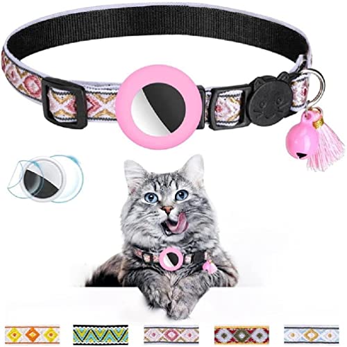 Katzenhalsband mit wasserdichtem GPS-Halter Verstellbares Anti-Lost-Katzenhalsband Kätzchen Halsband Breakaway Haustier-Sicherheitshalsband Haustierhalsbandhalter Katzen Hunde von Miaelle