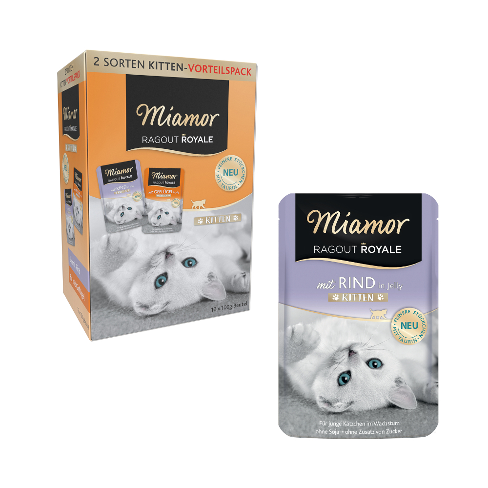12 x 100 g Miamor Ragout Royale Jelly Kitten + 12 x 100 g Jelly Kitten Rind gratis! - Geflügel + Rind 12 x 100 g Miamor Ragout Royale Jelly Kitten + 12 x 100 g Jelly Kitten Rind gratis! - Geflügel + Rind von Miamor