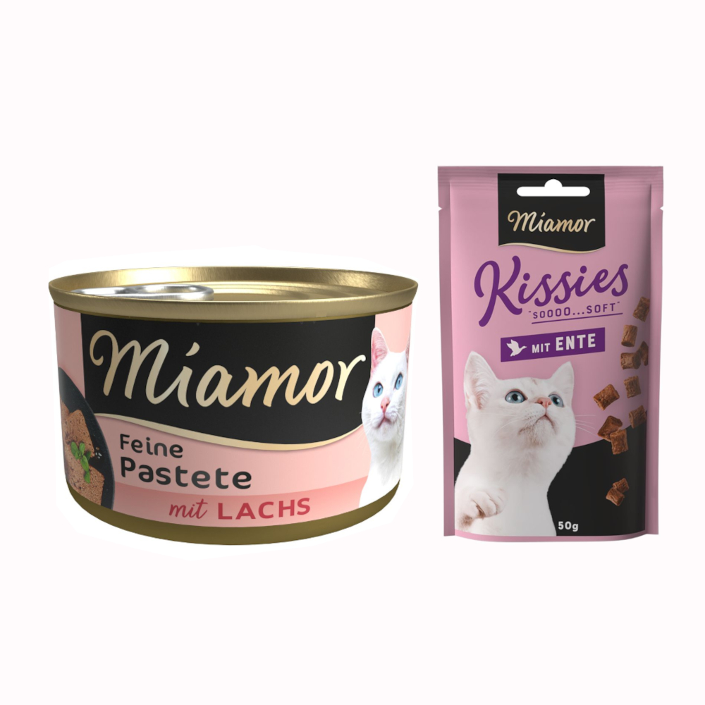 12 x 85 g Miamor Pastete + 50 g Kissies mit Ente gratis! - Lachs von Miamor