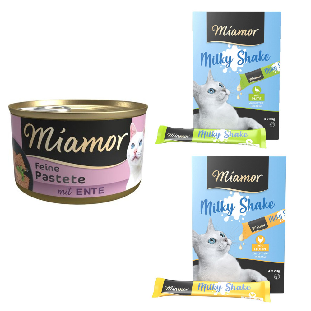 24 x 85 g Miamor Pastete + 4 x 20 g Miamor Milky Shake Pute / Huhn gratis! - Ente von Miamor