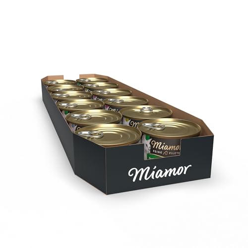 MIAMOR - Feine Filets Naturelle Mixpaket | Nassfutter für ausgewachsene Katzen mit Filetstückchen im eigenen Saft. Fettarmes Ergänzungsfutter in der Dose ohne künstliche Zusätze | 12x156g von Miamor