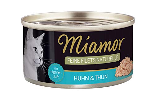 MIAMOR - Feine Filets Naturelle | Nassfutter für ausgewachsene Katzen mit Filetstückchen im eigenen Saft. Fettarmes Ergänzungsfutter in der Dose ohne künstliche Zusätze | 24x80g Huhn & Thunfisch MIAMOR - Feine Filets Naturelle | Nassfutter für ausgewachsene Katzen mit Filetstückchen im eigenen Saft. Fettarmes Ergänzungsfutter in der Dose ohne künstliche Zusätze | 24x80g Huhn & Thunfisch von Miamor