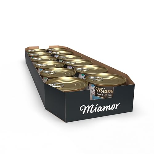 MIAMOR - Feine Filets in Jelly Mixpaket | Nassfutter für ausgewachsene Katzen mit Filetstückchen in Jelly. Fettarmes Ergänzungsfutter in der Dose ohne künstliche Zusätze | 12x185g von Miamor