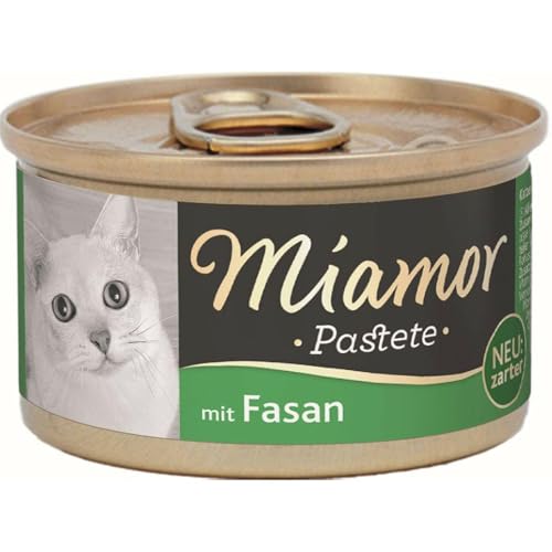 MIAMOR - Pastete | Nassfutter für ausgewachsene Katzen mit natürlichem Taurin. Getreidefreies Alleinfutter in der Dose ohne Soja und künstliche Zusätze | 12x85g Fasan MIAMOR - Pastete | Nassfutter für ausgewachsene Katzen mit natürlichem Taurin. Getreidefreies Alleinfutter in der Dose ohne Soja und künstliche Zusätze | 12x85g Fasan von Miamor