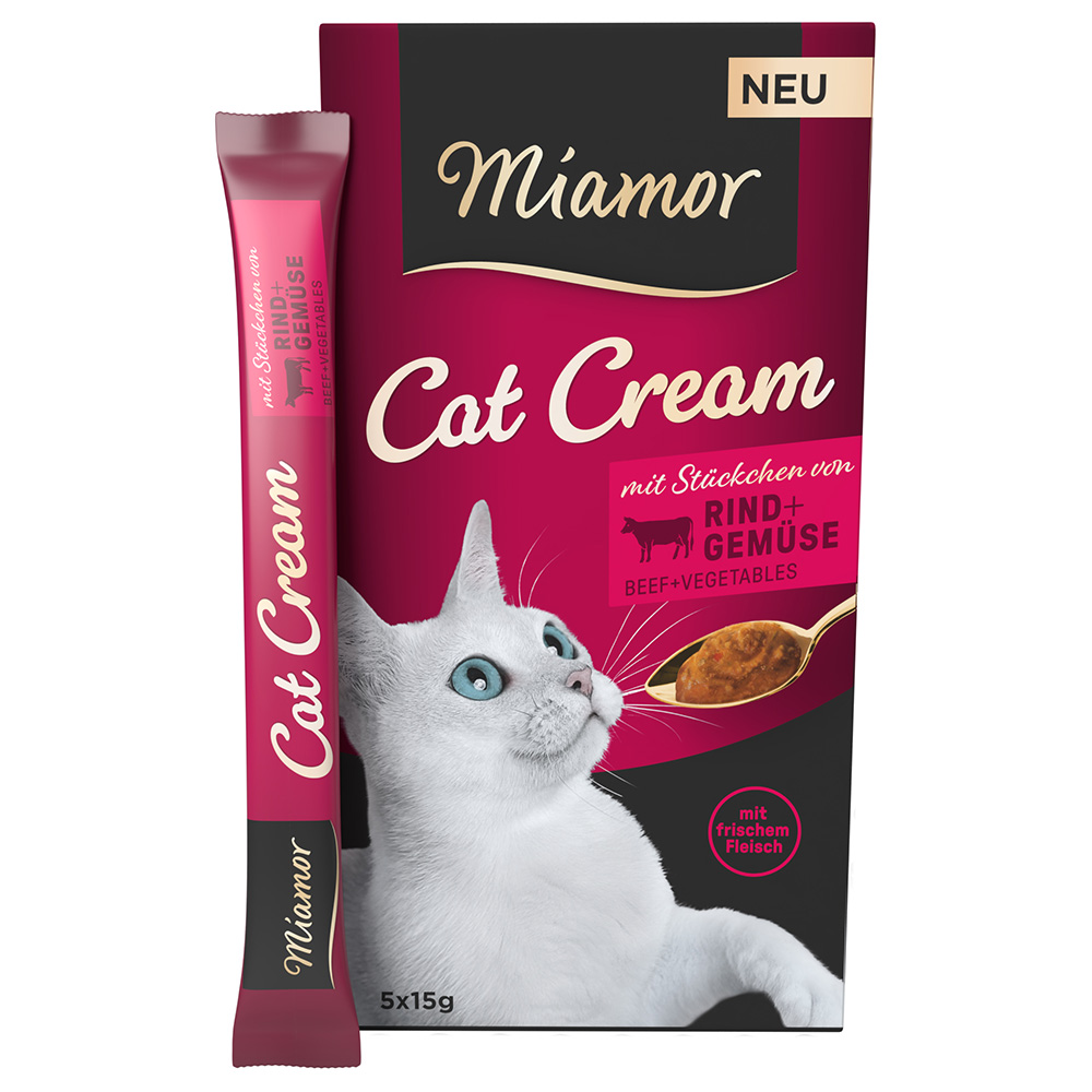 Miamor Cat Cream Rind + Gemüse - 5 x 15 g von Miamor