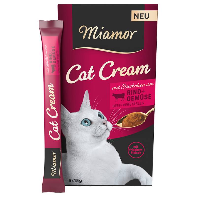 Miamor Cat Cream Rind + Gemüse - 5 x 15 g von Miamor