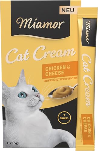 Miamor - Cat Snack (Cream) | Snack zum Verwöhnen ausgewachsener Katzen. Ergänzungsfutter im Portionsbeutel ohne Zucker und künstliche Zusätze | 11x6x15g Chicken & Cheese von Miamor