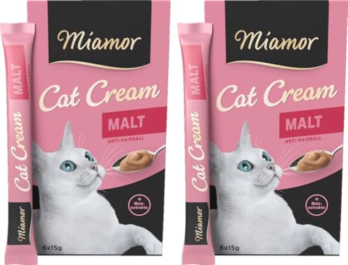Miamor Cat Snack Cream Malt | 2er Pack 6x15g + 1 Gratis-Sachet | Eine gesunde Belohnung ohne unnötige Zusatzstoffe | leckerer Schleck-Snack von Miamor