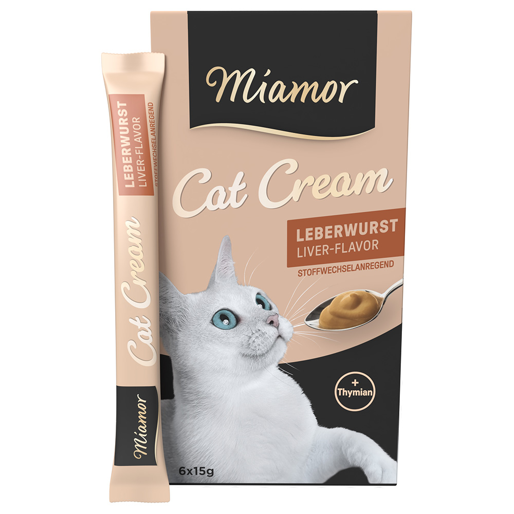 Miamor Cat Snack Leberwurst-Cream - 66 x 15 g von Miamor
