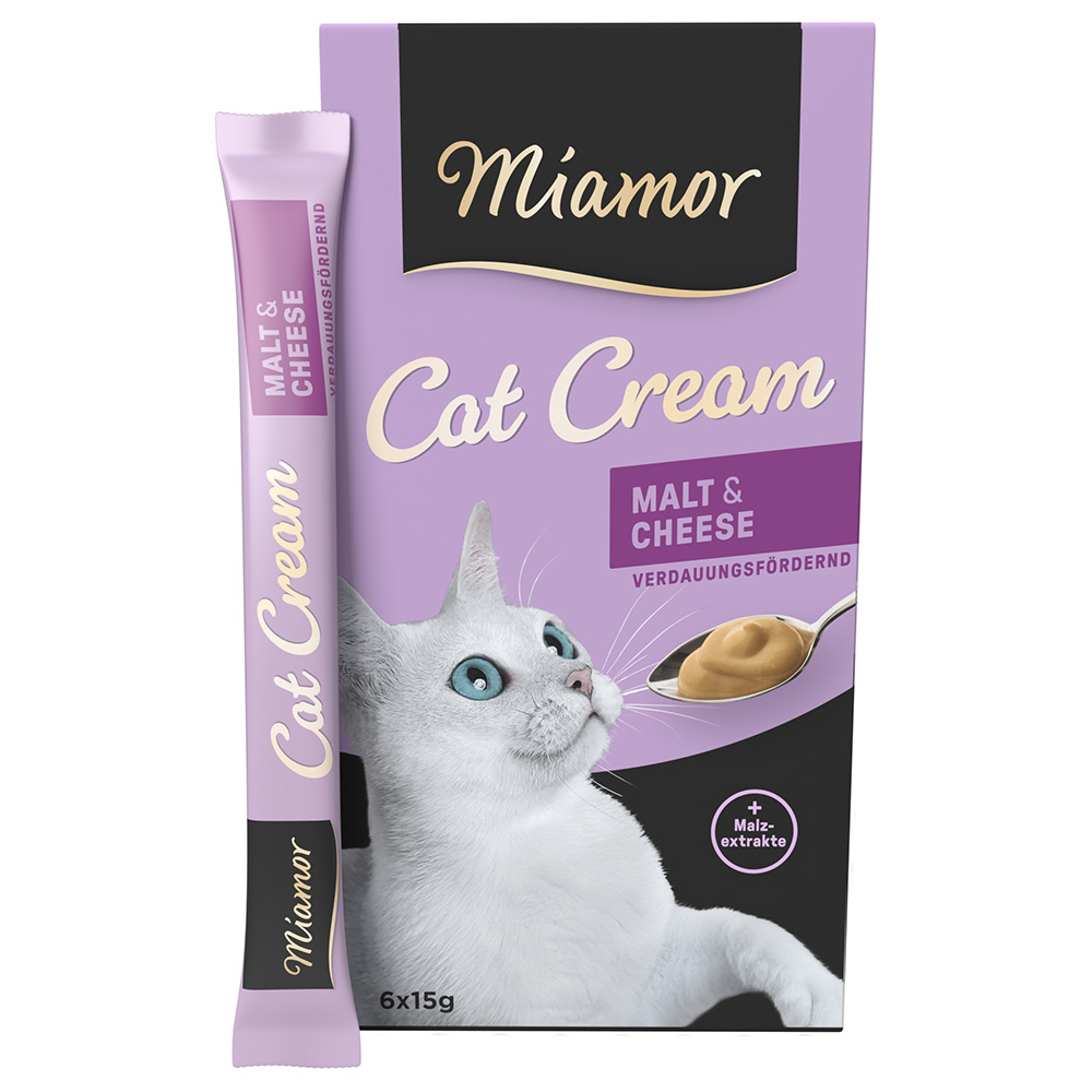 Miamor Cat Snack Malt-Cream & Käse - 6 x 15 g von Miamor