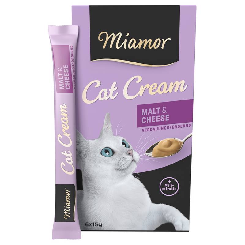 Miamor Cat Snack Malt-Cream & Käse - 6 x 15 g von Miamor