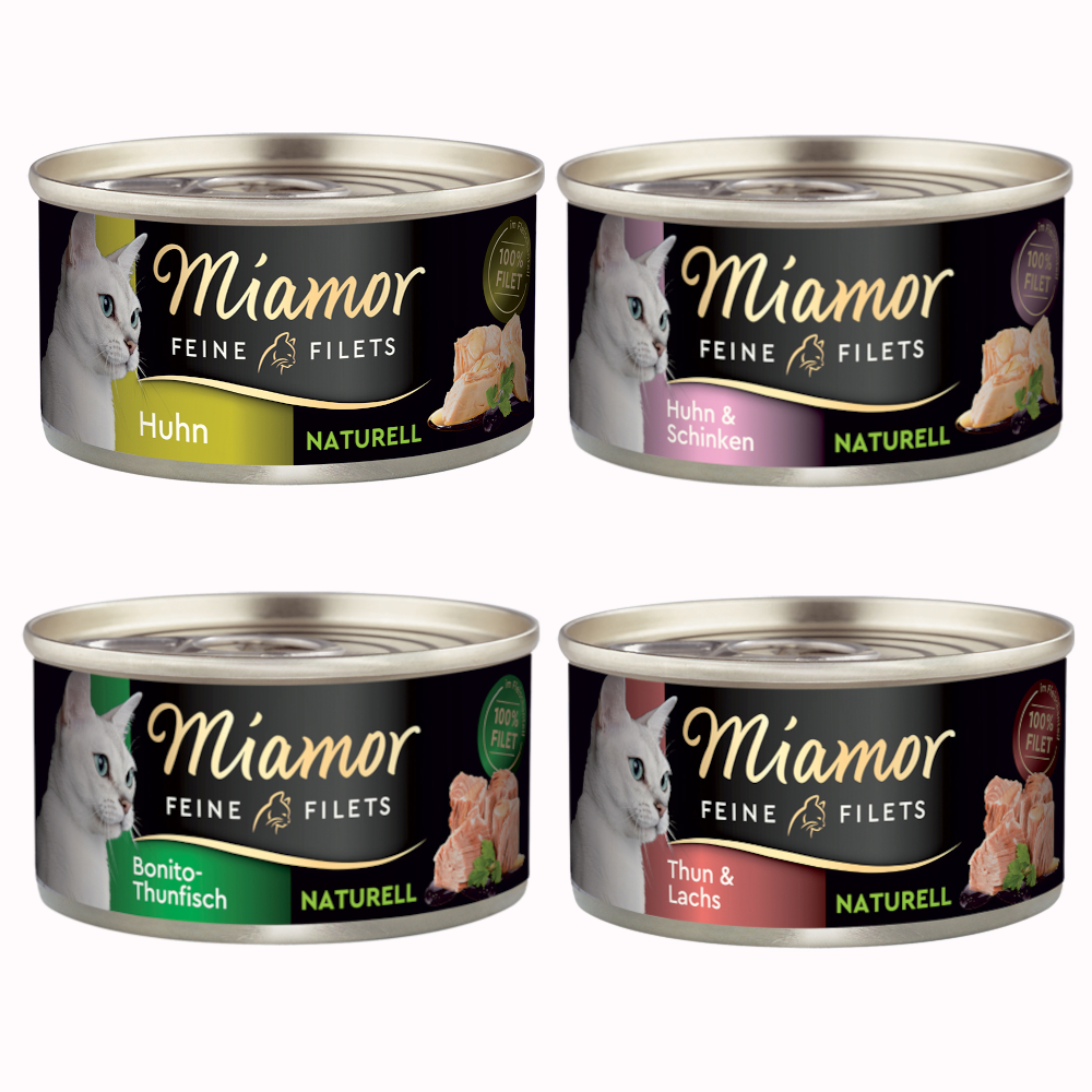 Miamor Feine Filets Naturelle 12 x 80 g - Mixpaket 2 (4 Sorten) von Miamor