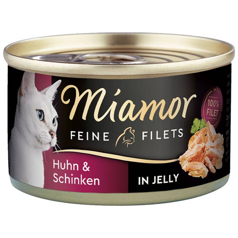 Miamor Feine Filets in Jelly Huhn und Schinken 100g Dose 24x100g von Miamor