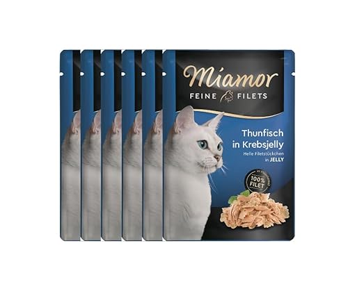 Miamor Feine Filets in Jelly | Thunfisch in Krebsjelly | fettarm | im Frischebeutel | 6 x 100g von Miamor