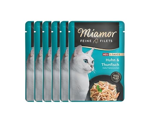 Miamor Feine Filets in Sauce | Huhn & Thunfisch | Getreide- und zuckerfrei | im Frischebeutel | 6 x 100g Miamor Feine Filets in Sauce | Huhn & Thunfisch | Getreide- und zuckerfrei | im Frischebeutel | 6 x 100g von Miamor
