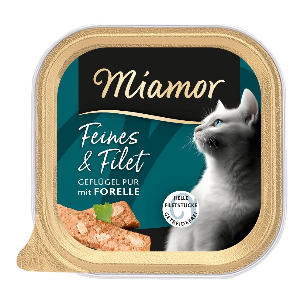 Miamor Feines & Filet 16 x 100 g - Geflügel Pur & Forelle von Miamor