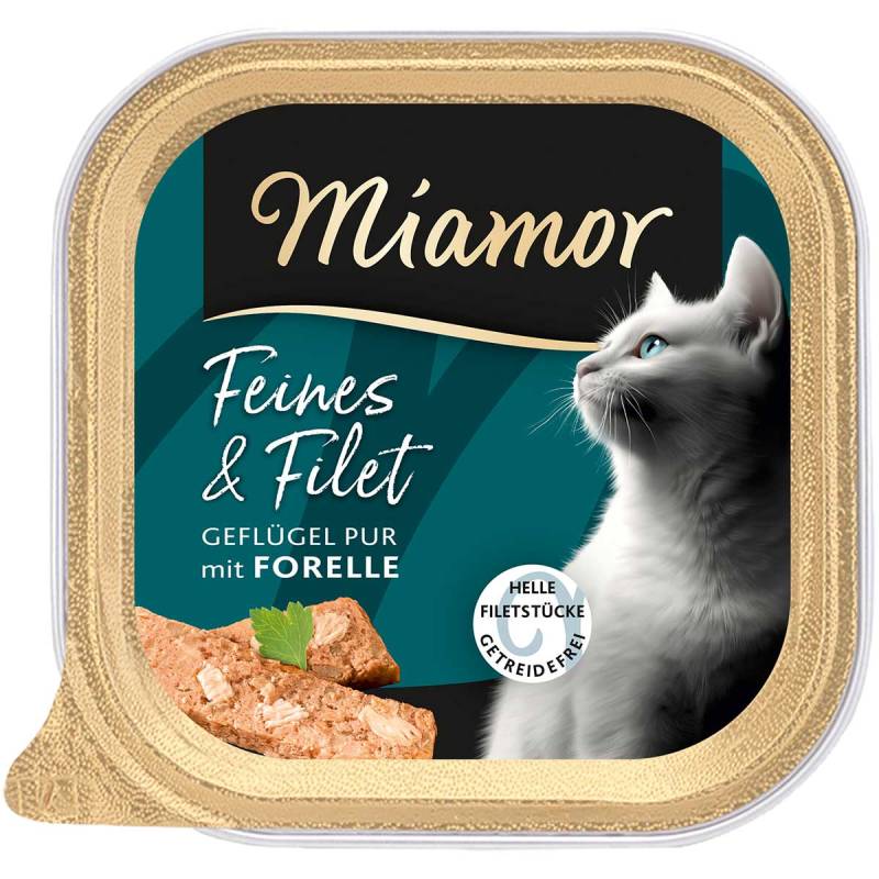 Miamor Feines & Filet Geflügel Pur mit Forelle 16x100 g von Miamor