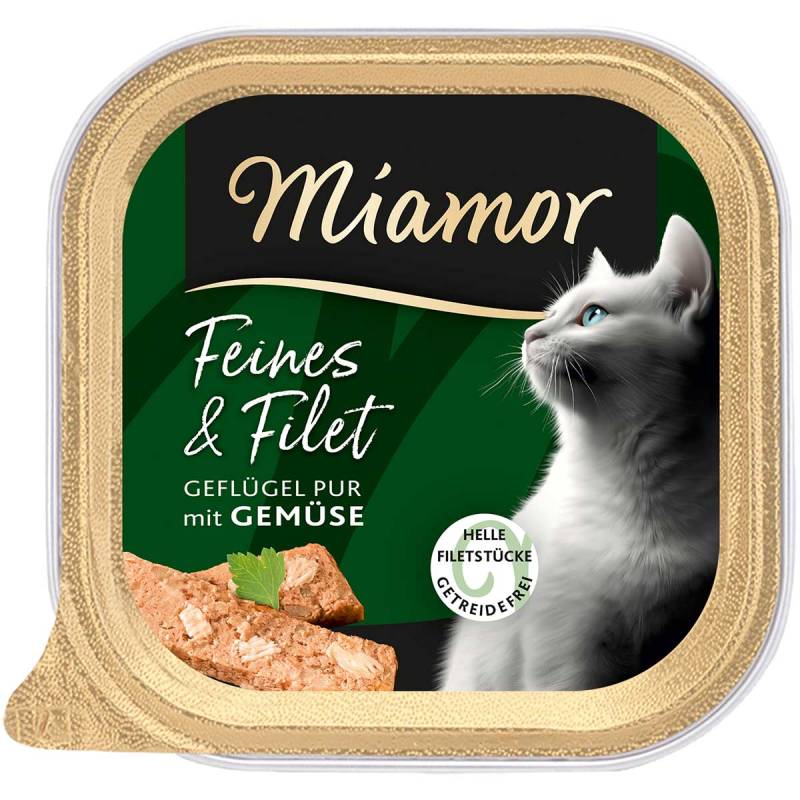 Miamor Feines & Filet Geflügel Pur mit Gemüse 16x100 g von Miamor
