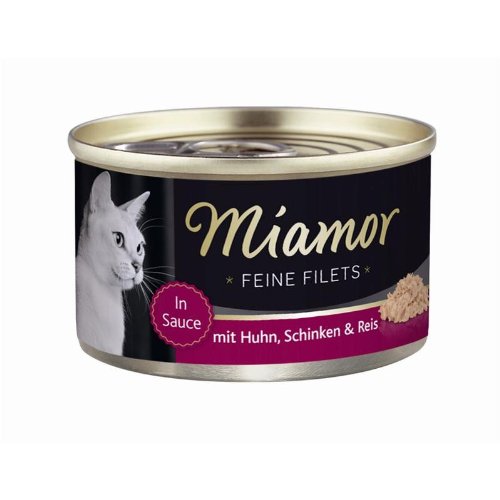 Miamor Feine Filets 100g Filets Huhn, Schinken & Reis - Sie erhalten 24 Packung/en; Packungsinhalt 100 g von Miamor