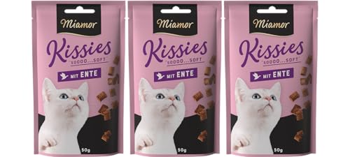 Miamor Kissies Ente – 3 x 50g | Weiche Katzensnacks mit 90% Fleischanteil | Getreidefrei & ohne Zuckerzusatz | Katzensnack für Zwischendurch von Miamor